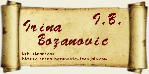 Irina Božanović vizit kartica